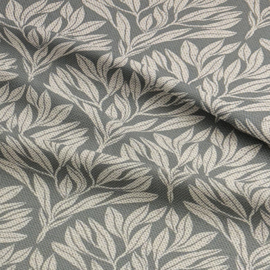 Close-up of Driftwood Leaf Fennel fabric, showcasing its woven texture.