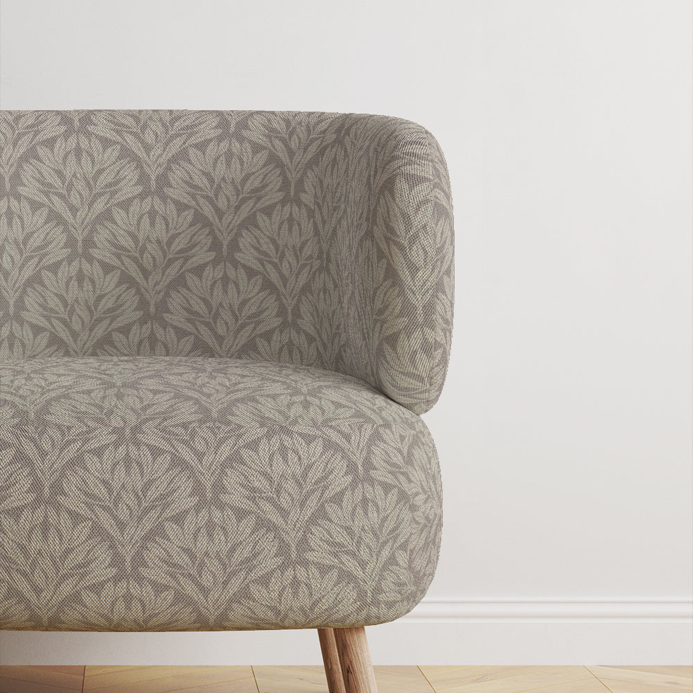 Chair featuring Driftwood Leaf Natural fabric, perfect for timeless interiors.