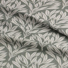 Ruffled Driftwood Leaf Sage fabric, displaying its organic woven finish.