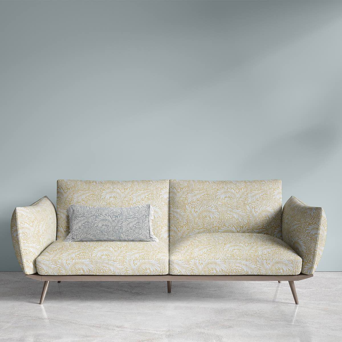 Duston Upholstery Fabric with a playful polka dot design in cheerful yellow