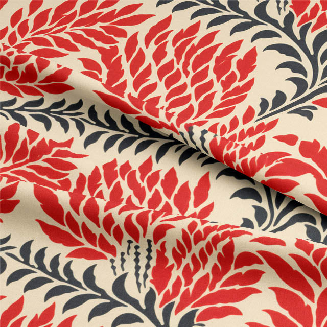Close-up of Eastbury Linen Curtain Fabric in Red, showcasing the texture and quality