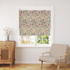 Romantic English Garden Blush patterned curtain fabric on linen union basecloth