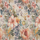 Flat sample of English Garden Peach linen curtain fabric for curtains and blinds
