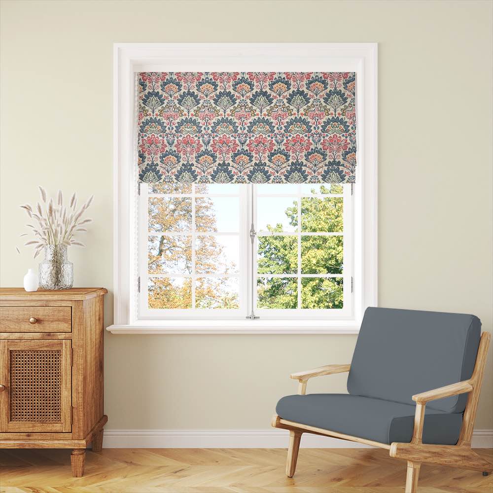Esha  Multi - Indian Block Print Floral Curtain Fabric