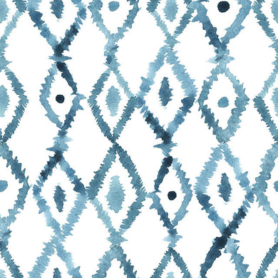 Fez Cotton Curtain Fabric in Aegean blue, a soft and durable material for home decor