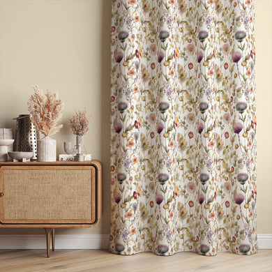 Elegant and silky amethyst linen curtain fabric with a beautiful drape and luxurious feel