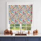 Folk House Multi linen curtain fabric used for a bright kitchen roller blind