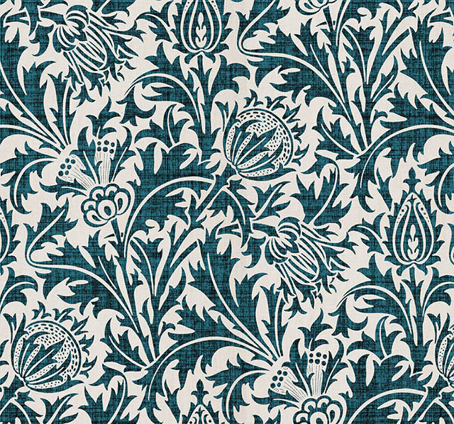 Muster eines Fouet-Leinenstoffs – Deep Teal