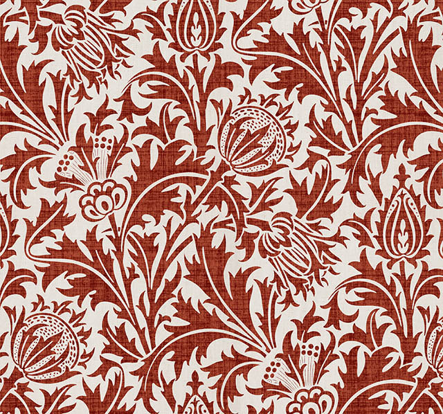 Luxurious Fouet Linen Curtain Fabric in rich Oxblood Red color