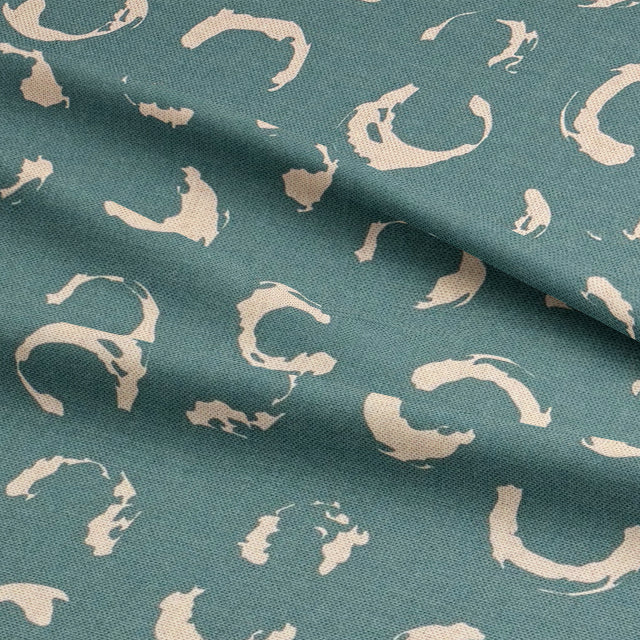 Modern Teal Garga curtain fabric, ideal for making a statement with curtains and upholstery.