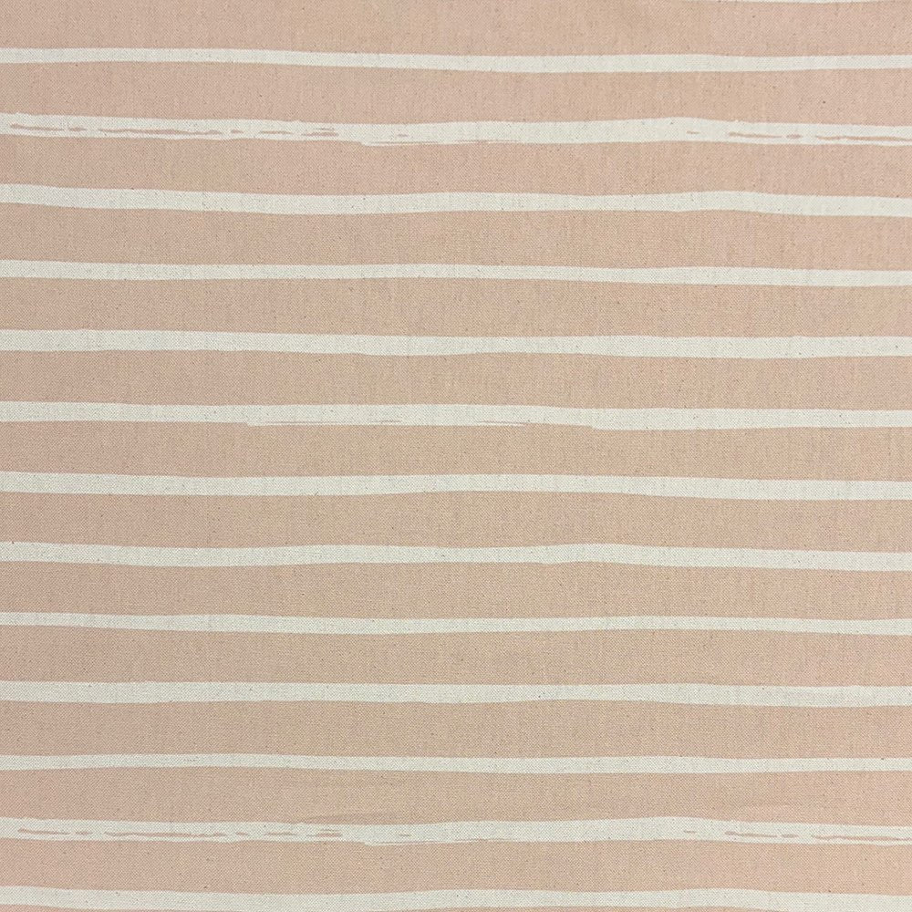Natural striped upholstery fabric with a neutral tone, designed for sophisticated yet understated soft furnishings.