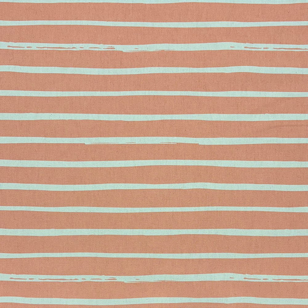 Peach striped upholstery fabric with a soft and elegant finish, perfect for adding warmth and charm to home interiors.