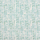Garston Ice Flat — Soft Ice blue chevron linen curtain fabric on white linen base