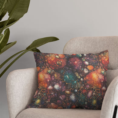 Rich abstract surface of Gemstone Purple linen curtain fabric with vibrant mineral tones