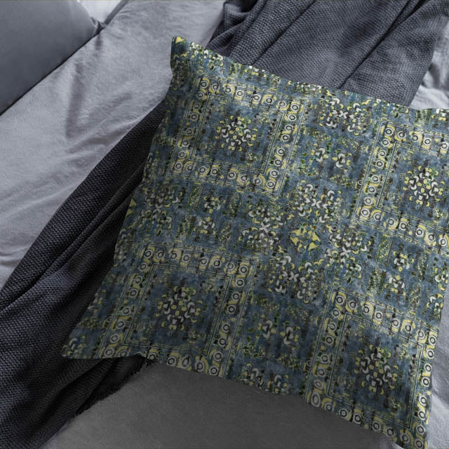 Exquisite Hamadan Linen Curtain Fabric in Blue, adding a touch of opulence and style to your living space