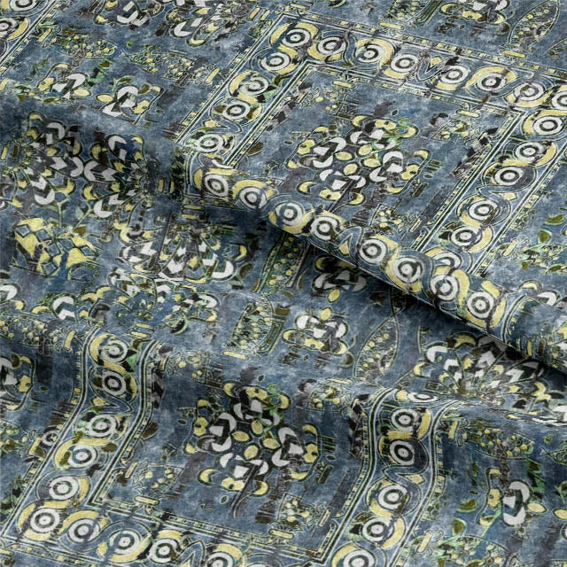 Luxurious Hamadan Linen Curtain Fabric in Blue, creating a sophisticated and timeless look for any room