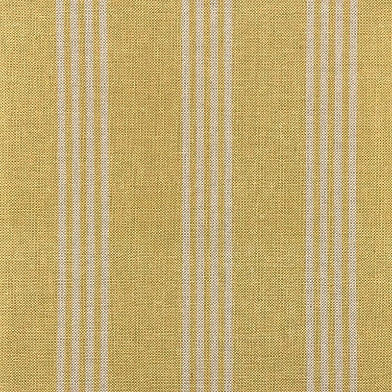 Hampton Ochre striped upholstery fabric flat image, warm yellow stripe fabric by the metre for upholstery, curtains and cushions