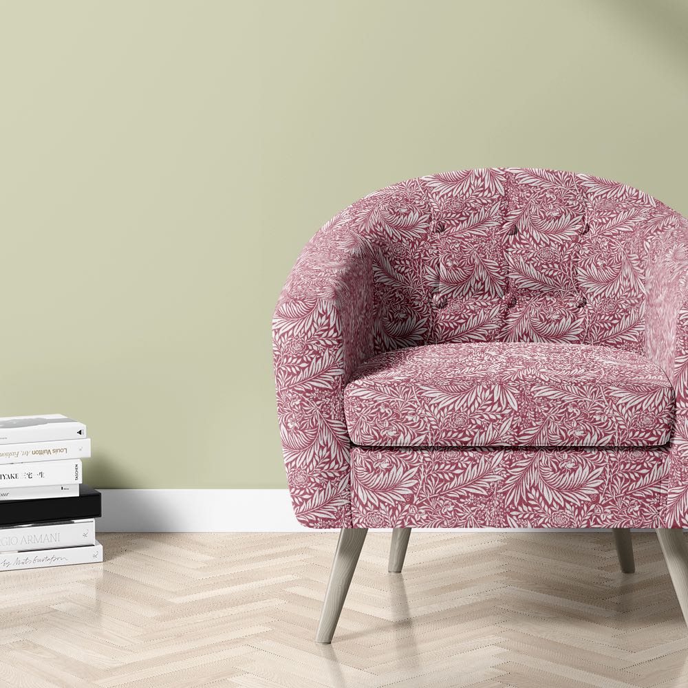 Statement chair in Ruby Wine Harlestone velvet fabric – printed floral velvet upholstery