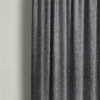 Premium quality Harris Tweed 100% Wool Fabric in Black Grey for furniture