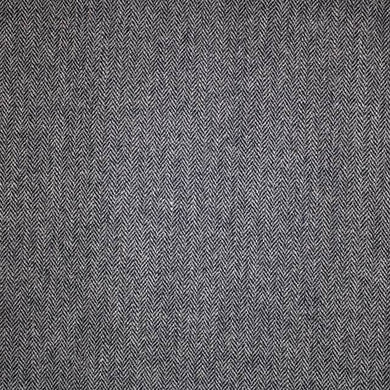 Harris Tweed 100% Wool Upholstery Fabric in Black Grey with traditional check pattern