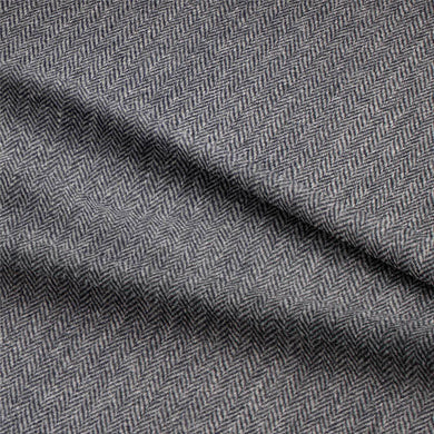 Luxurious and durable Harris Tweed fabric in Black Grey for upholstery projects
