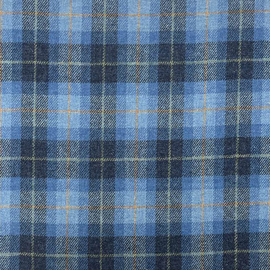 Harris Tweed 100% Wool Fabric in traditional Scottish plaid pattern with earthy tones and textured feel