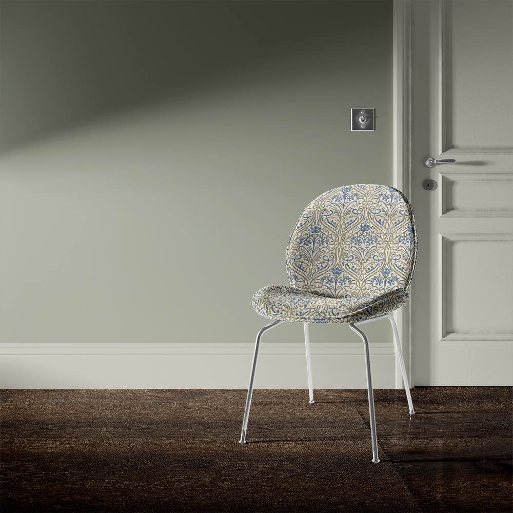 Hathaway Silver Blue - Printed Upholstery Fabric For Sale