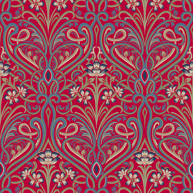 Hathaway Linen Curtain Fabric in Red, perfect for adding warmth to any room decor