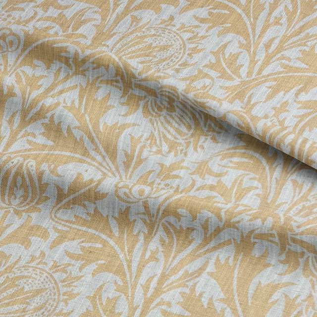 Heritage Vine Mimosa - Leaf Vine Upholstery Fabric Yellow