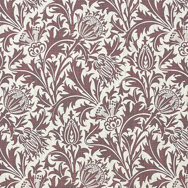 Heritage Vine Oxblood - Leaf Vine Upholstery Fabric