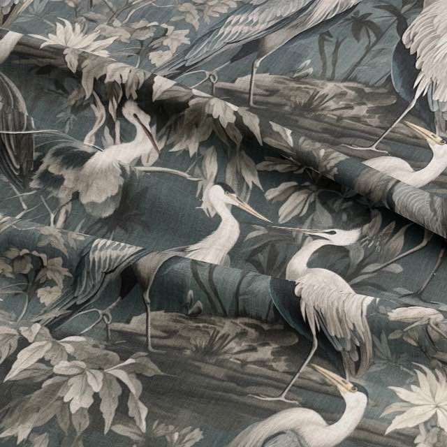 Hersener - Bird Patterned Curtain Fabric UK