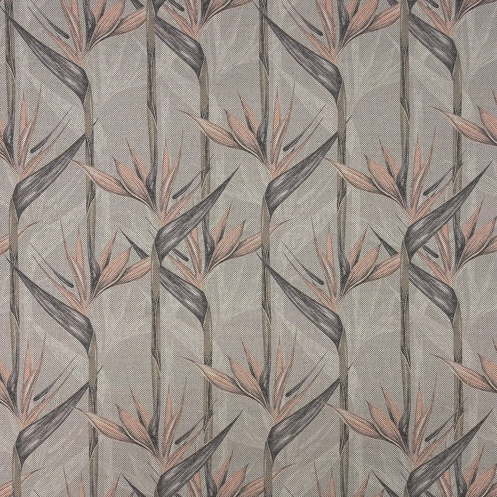 Holywell Leaf Blush upholstery fabric – pink leaf pattern close-up swatch