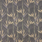 Holywell Leaf Charcoal upholstery fabric – dark grey leaf pattern close-up