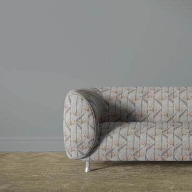 Holywell Leaf Duck Egg fabric upholstered on sofa with soft leaf design