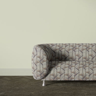 Holywell Leaf Natural fabric upholstered on sofa with soft neutral leaf design