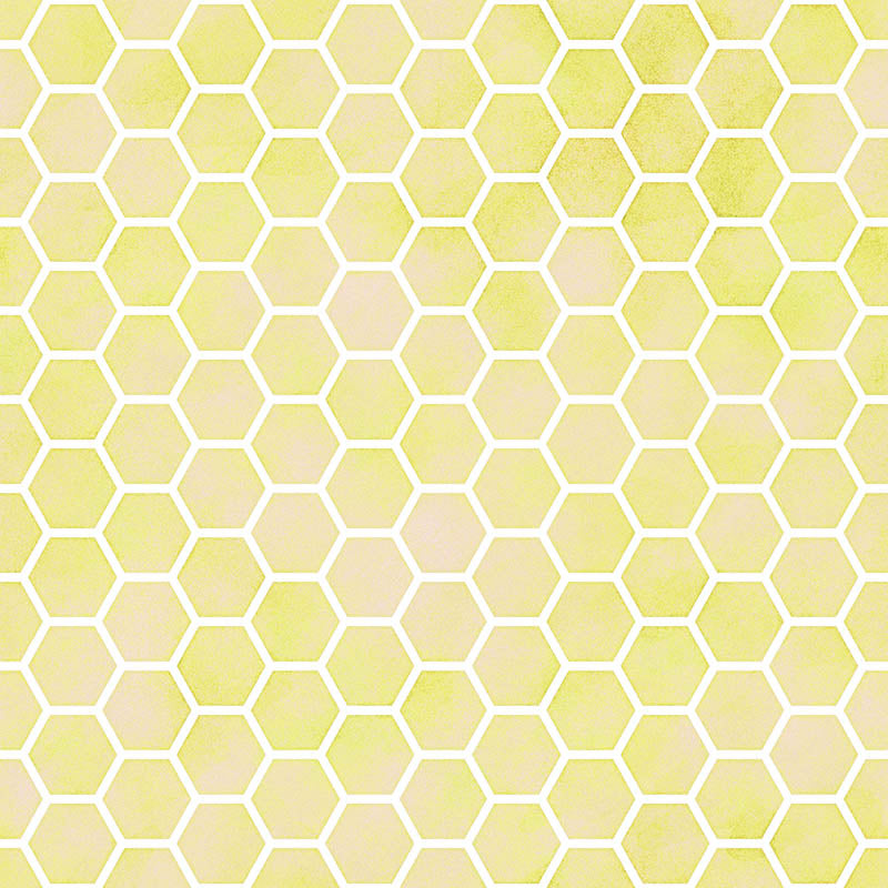 Yellow honeycomb geometric curtain fabric with a bright small-scale repeat