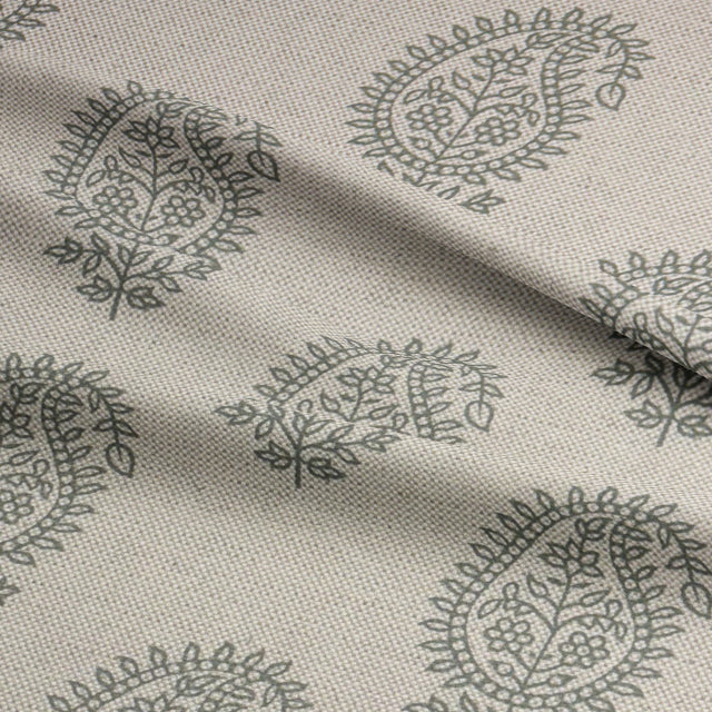Kaveri Paisley Fennel printed upholstery fabric with intricate detailing, perfect for soft furnishings