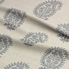 Kaveri Paisley Navy printed upholstery fabric with an intricate paisley pattern, ideal for stylish home décor