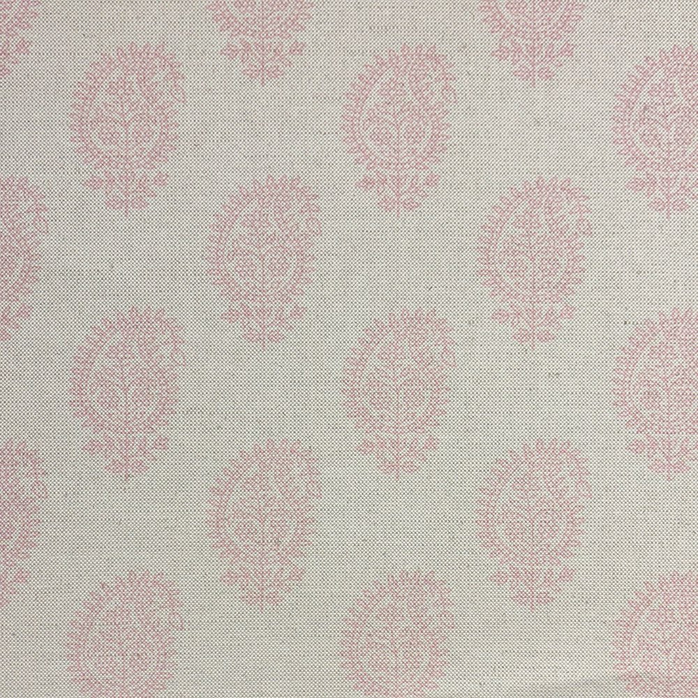 Kaveri Paisley Pink upholstery fabric flat sample, a soft and stylish printed paisley fabric for furniture
