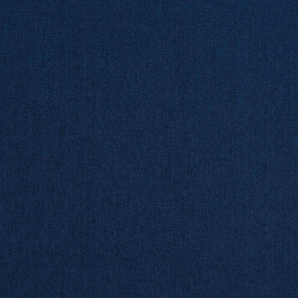 Kempton Denim 7m roll end herringbone fire retardant upholstery fabric in blue woven texture