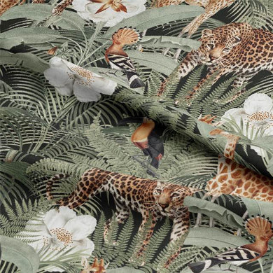 Kenya Black - Animal Patterned Curtain Fabric For Sale
