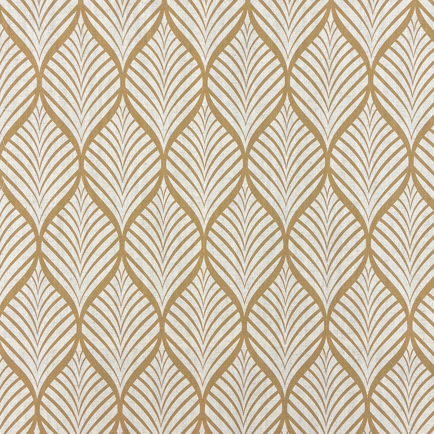 Lambourne Natural linen blend upholstery fabric shown flat for detailing