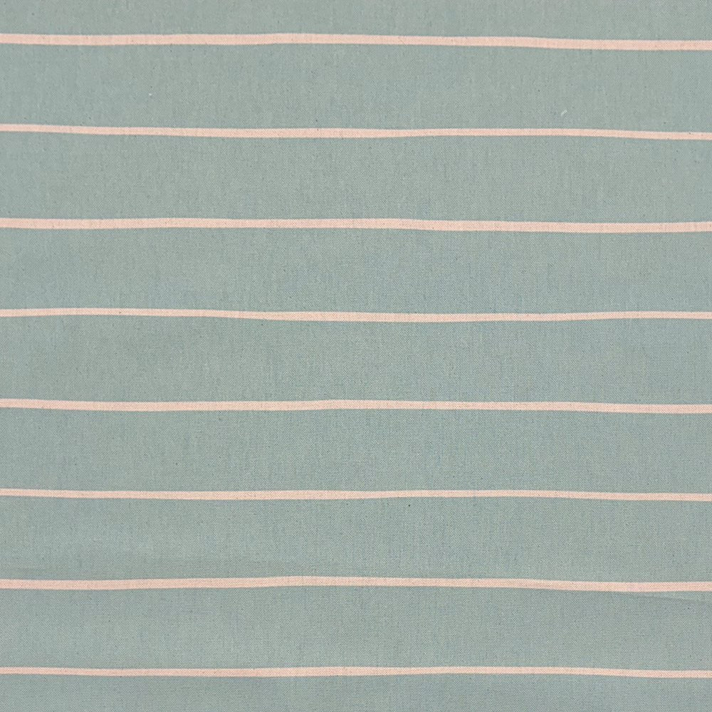 Duck egg striped upholstery fabric with a muted pastel blue-green shade, adding elegance to soft furnishings.