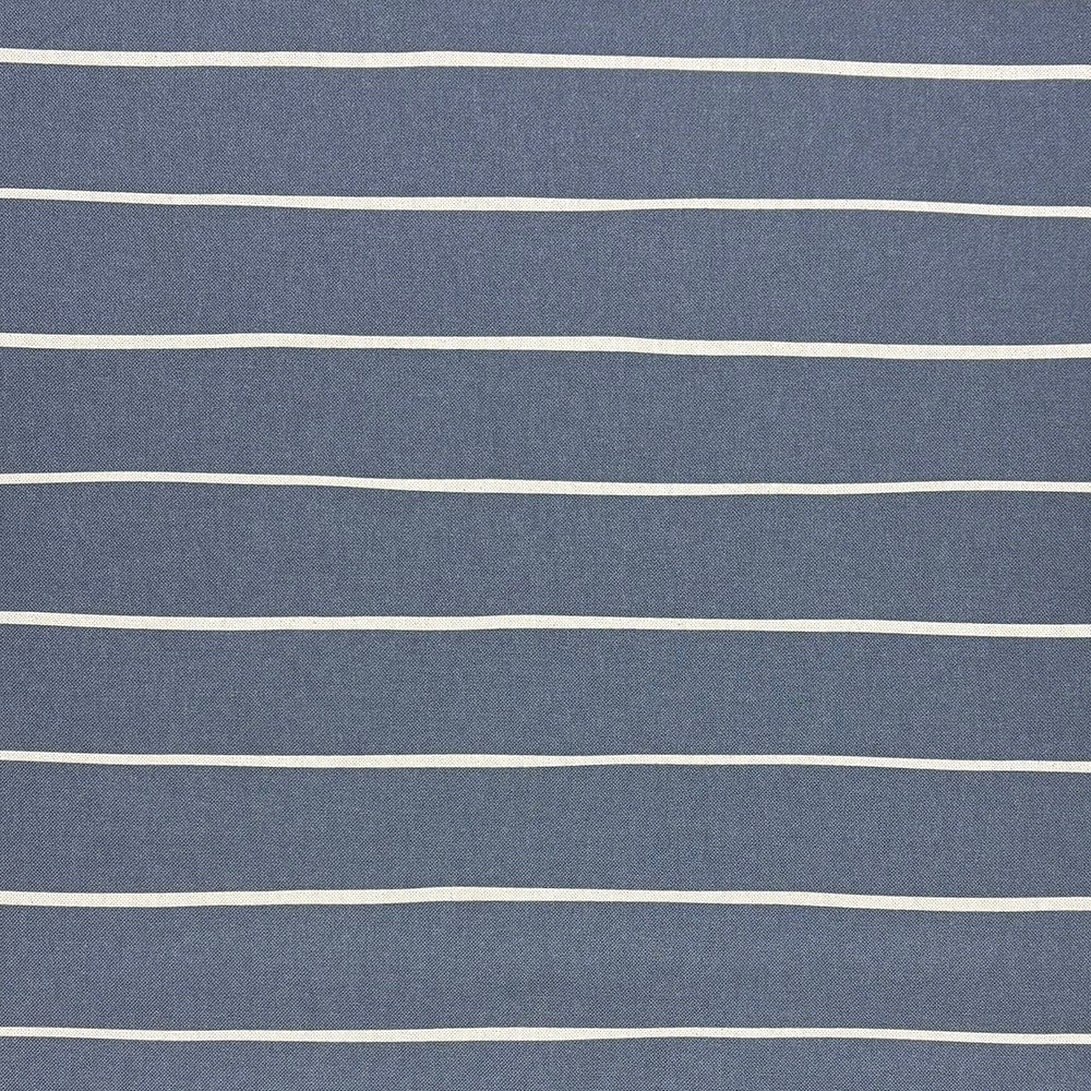 Navy striped upholstery fabric with a deep, bold color, perfect for adding a refined yet modern touch to furniture.