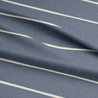 Detailed close-up of Loire navy striped upholstery fabric, highlighting its crisp stripes and premium-quality weave.