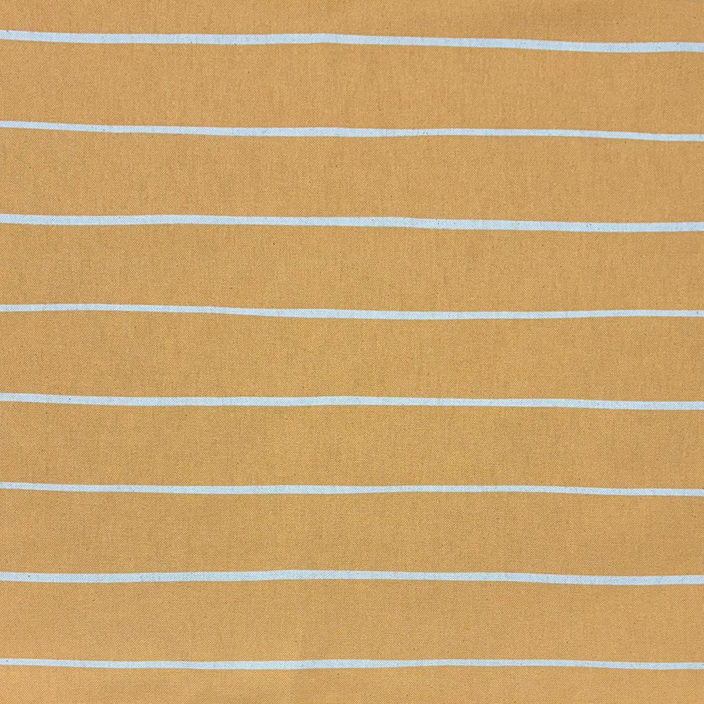 Ochre striped upholstery fabric with a warm golden hue, perfect for adding a cozy yet stylish touch to soft furnishings.