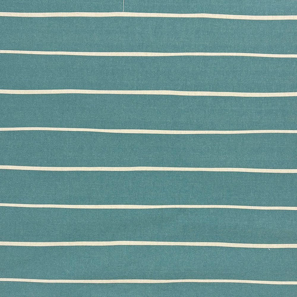 Teal striped upholstery fabric with a deep, rich hue, adding a contemporary and bold statement to furniture.