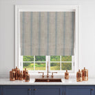 Long Island Stripe Fabric: Blue and white nautical themed striped fabric for home decor and upholstery