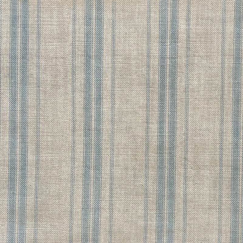 Long Island Stripe Upholstery Fabric in Blue and Natural White