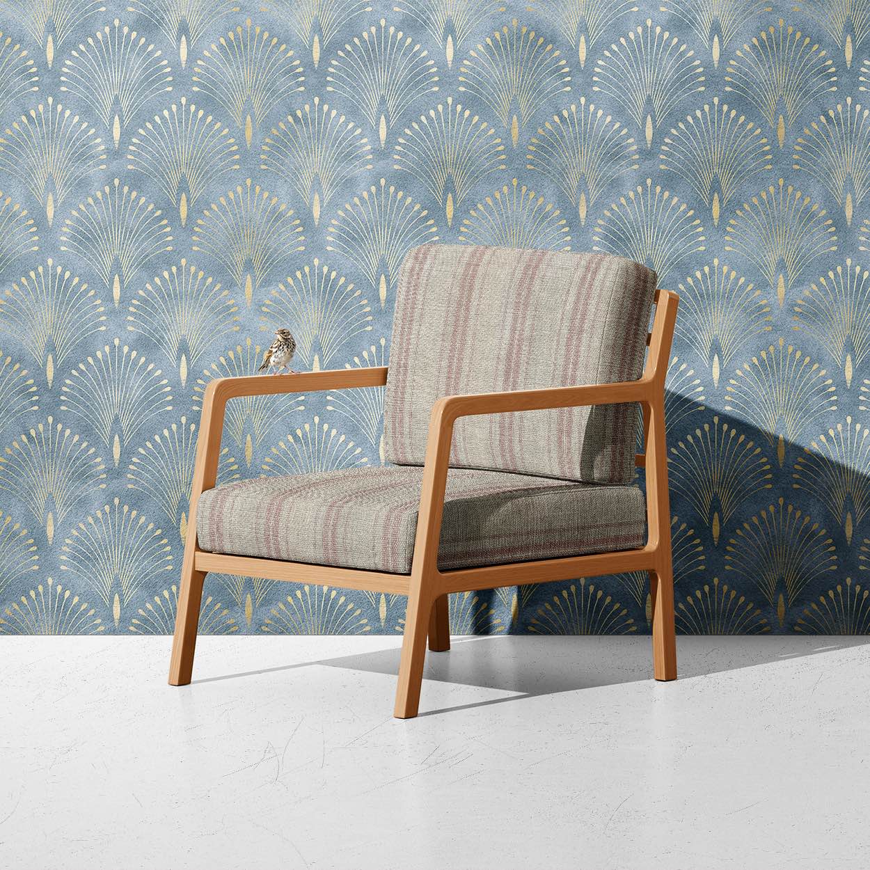 High-Quality Long Island Stripe Upholstery Fabric in Beige and Cream